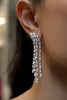 12.53 Carat Total Four Strand Multi Shape Diamond Dangle Earrings in White Gold