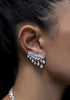 7.21 Carats Total Mixed Cut Diamond Crawler Earrings in White Gold