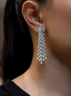 9.98 Carat Total Pear Shape Waterfall Chandelier Diamond Earrings in White Gold