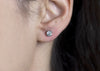 1.17 Carat Total Round Diamond Stud Earrings in White Gold