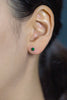 0.27 Carats Round Green Emerald Stud Earrings in White Gold