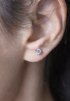 0.80 Carat Total Round Diamond Stud Earrings in Platinum