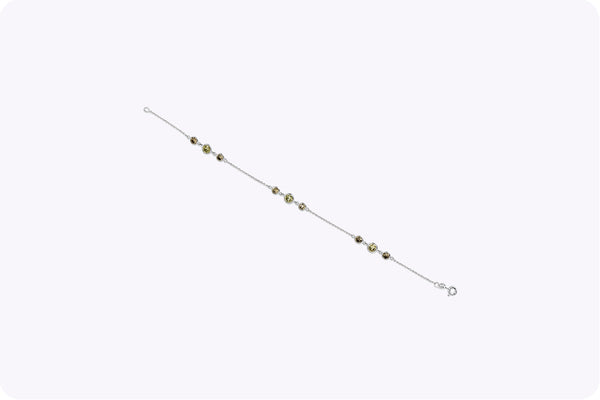 2.08 Carats Total Round Cut Brown & Yellow Diamond Bracelet in White Gold