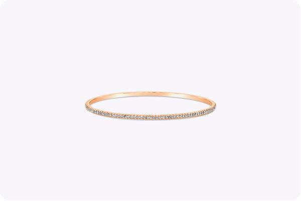 1.78 Carat Round Diamond Bangle Bracelet in 18 Karat Rose Gold