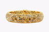 49.12 Carats Total Mixed-Cut Fancy Color Diamond Micropavé Domed Bangle Bracelet in Rose Gold