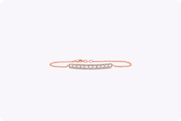 0.91 Carats Total Open-Work Brilliant Round Diamond Bracelet in Rose Gold