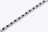 7.54 Carats Alternating Blue Sapphire and Diamond Tennis Bracelet in White Gold