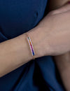 1.70 Carats Multi Color Sapphire with Diamond Fashion Bracelet in Rose Gold