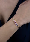 1.70 Carats Multi Color Sapphire with Diamond Fashion Bracelet in Rose Gold