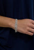 12.03 Carat Total Three Row Mixed Cut Graduating Diamond Bracelet in White Gold