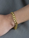 18 Karat Yellow Gold Cuban Link Chain Bracelet