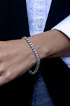 4.25 Carat Total Round Diamond Bezel Tennis Bracelet in White Gold