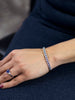 2.63 Carats Total Alternating Blue Sapphire and Diamond Bangle Bracelet in White Gold