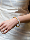 11.07 Carat Round Diamond Micro-Pave Bangle Bracelet in Yellow Gold