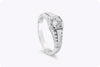 Antique 0.59 Carats Old Mine Cut Diamond Solitaire Wedding Band in White Gold