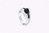 Cabochon Blue Sapphire Platinum Wedding Ring