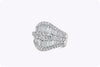 4.52 Carats Total Baguette and Round Diamond Wedding Band Ring in White Gold
