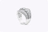 4.52 Carats Total Baguette and Round Diamond Wedding Band Ring in White Gold