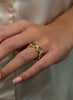 5.70 Carat Total Green-Yellow Cognac Diamond Halo Eternity Wedding Band Ring in Yellow Gold