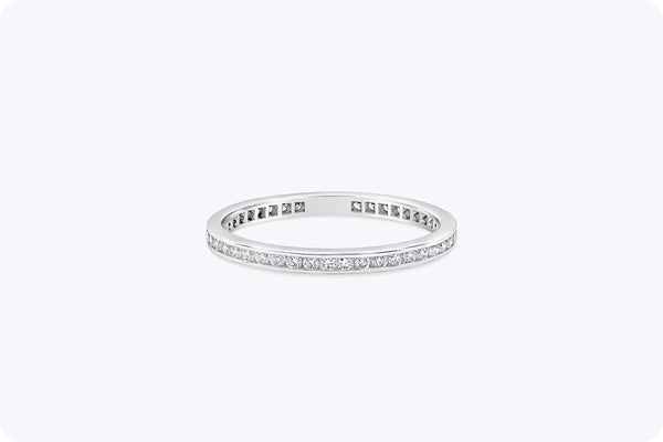 Channel Set of Round Diamond Eternity Wedding Band