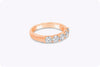 1.20 Carat Total Round Diamond Five-Stone Wedding Band Ring in Rose Gold