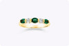 0.5 Green Emerald and Diamond Five Stone Ring