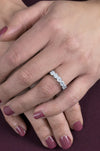 1.56 Carat Total Round Diamond Five Stone Wedding Band Ring in Platinum