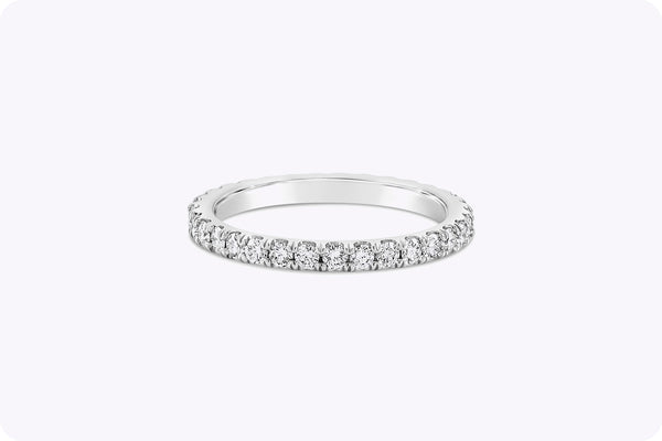 0.67 Carat Total Round Diamond Eternity Wedding Band Ring in Platinum