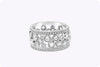 1.42 Carats Total Rose Cut Diamond Open-Work Antique Wedding Band in White Gold