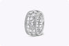 1.42 Carats Total Rose Cut Diamond Open-Work Antique Wedding Band in White Gold