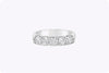 1.18 Carat Total Round Cut Diamond Five-Stone Wedding Band Ring in Platinum