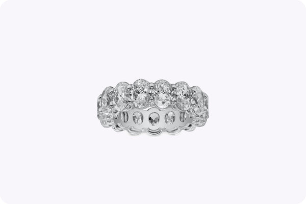 GIA Certified 7.50 Carats Oval Brilliant Cut Diamond Eternity Wedding Band in Platinum