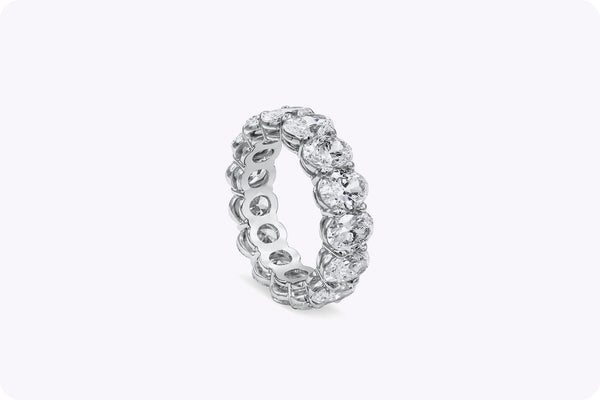 GIA Certified 7.50 Carats Oval Brilliant Cut Diamond Eternity Wedding Band in Platinum