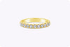 0.56 Carat Total Round Diamond Half-Way Wedding Band Ring in Yellow Gold