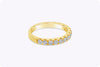 0.56 Carat Total Round Diamond Half-Way Wedding Band Ring in Yellow Gold