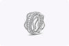 3.58 Carats Total Emerald and Round Diamond Eternity Fashion Ring in Platinum