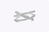 1.24 Carats Brilliant Round Cut Diamond Intertwined Fashion Ring in White Gold