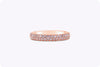 Two-Row Micro-Pave Pink Diamond Wedding Band in Rose Gold