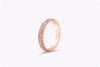 Two-Row Micro-Pave Pink Diamond Wedding Band in Rose Gold