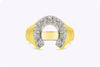 Vintage 0.40 Carats Brilliant Round Diamond Horseshoe Design Men's Ring in Yellow Gold