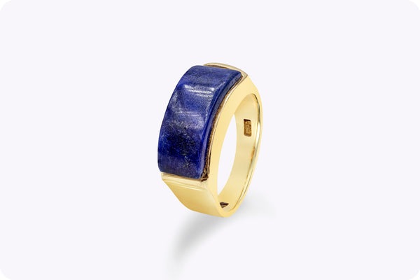 Lapis Lazuli Curved Bar Ring