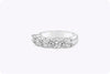 2.02 Carat Total Round Diamond Five-Stone Wedding Band Ring in Platinum