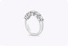 2.02 Carat Total Round Diamond Five-Stone Wedding Band Ring in Platinum