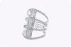 2.02 Carats Total Mixed Cut Diamonds Multi-Row Fashion Ring in White Gold