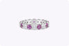 4.58 Carats Total Alternating Pink Sapphire and Diamond Eternity Wedding Band in Platinum