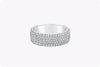 1.78 Carat Total Round Diamond Micro-Pave Wedding Band Ring in White Gold