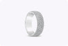 1.78 Carat Total Round Diamond Micro-Pave Wedding Band Ring in White Gold