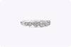 0.62 Carats Total Round and Pear Shape Diamond Wedding Band Ring in White Gold
