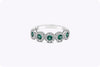 0.35 Carat Total Green Emerald Five Stone Ring in White Gold