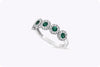 0.35 Carat Total Green Emerald Five Stone Ring in White Gold